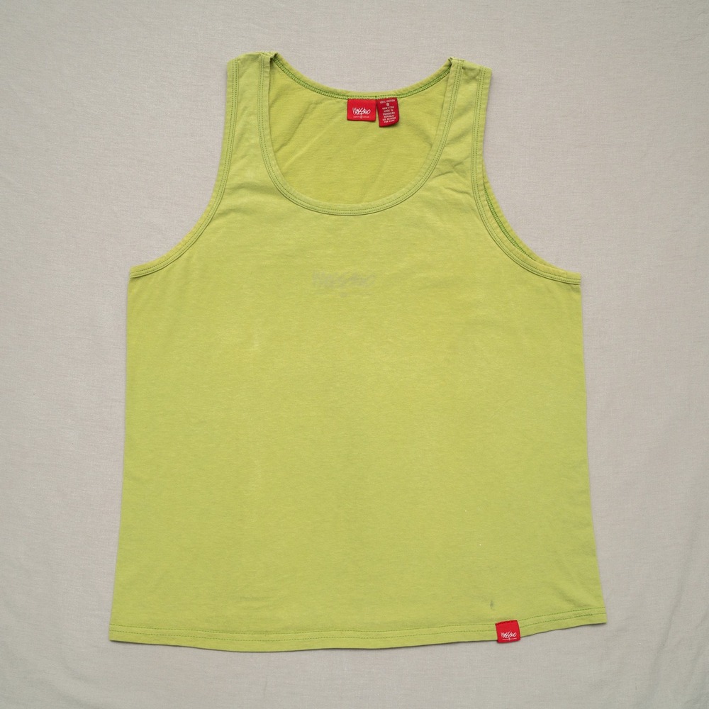 Vintage Y2k Mossimo Gianulli Skate Street Tank Top Green Boxy Adult S